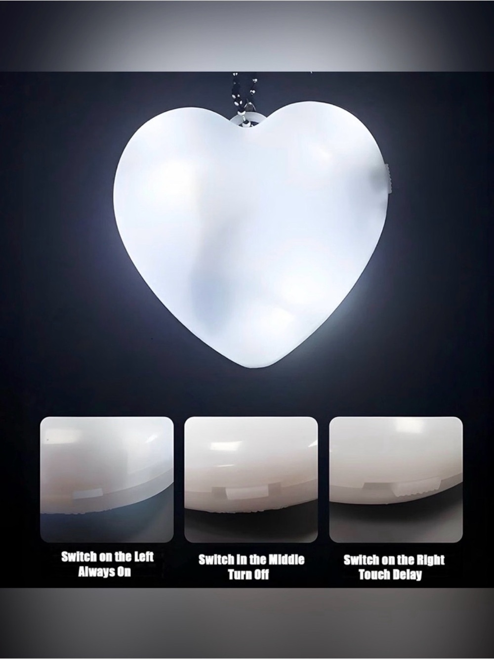 🤍🤍NWT White Heart-Shaped LED KEYCHAIN Light🤍🤍